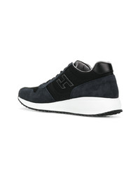 dunkelblaue Leder niedrige Sneakers von Hogan