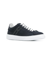 dunkelblaue Leder niedrige Sneakers von Hogan