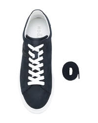 dunkelblaue Leder niedrige Sneakers von Hogan