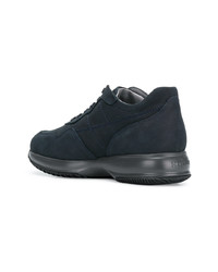 dunkelblaue Leder niedrige Sneakers von Hogan