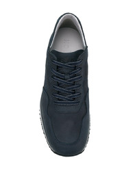 dunkelblaue Leder niedrige Sneakers von Hogan