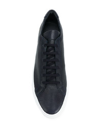 dunkelblaue Leder niedrige Sneakers von Common Projects