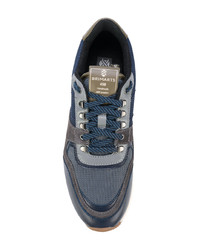 dunkelblaue Leder niedrige Sneakers von BRIMARTS