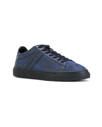 dunkelblaue Leder niedrige Sneakers von Hogan