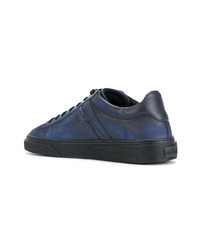 dunkelblaue Leder niedrige Sneakers von Hogan