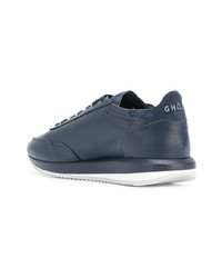 dunkelblaue Leder niedrige Sneakers von Ghoud