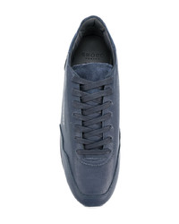 dunkelblaue Leder niedrige Sneakers von Ghoud