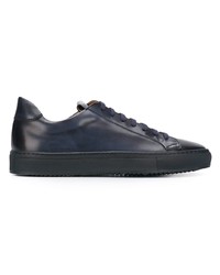 dunkelblaue Leder niedrige Sneakers von Doucal's