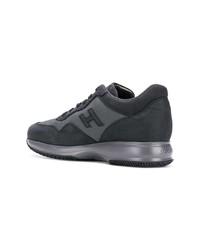 dunkelblaue Leder niedrige Sneakers von Hogan