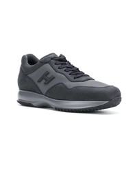 dunkelblaue Leder niedrige Sneakers von Hogan