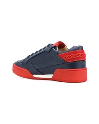 dunkelblaue Leder niedrige Sneakers von Stella McCartney