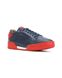 dunkelblaue Leder niedrige Sneakers von Stella McCartney