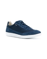 dunkelblaue Leder niedrige Sneakers von Geox