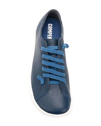 dunkelblaue Leder niedrige Sneakers von Camper