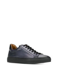 dunkelblaue Leder niedrige Sneakers von Doucal's