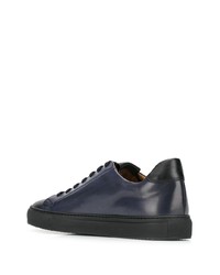 dunkelblaue Leder niedrige Sneakers von Doucal's