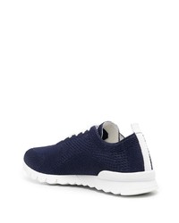 dunkelblaue Leder niedrige Sneakers von Kiton