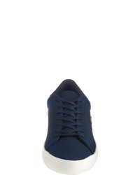 dunkelblaue Leder niedrige Sneakers von Lacoste