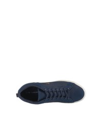 dunkelblaue Leder niedrige Sneakers von Lacoste