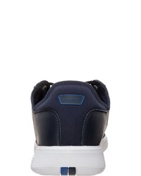 dunkelblaue Leder niedrige Sneakers von Lacoste