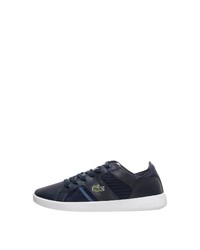 dunkelblaue Leder niedrige Sneakers von Lacoste