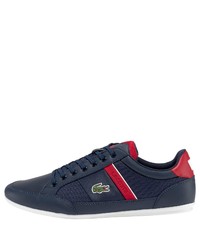 dunkelblaue Leder niedrige Sneakers von Lacoste