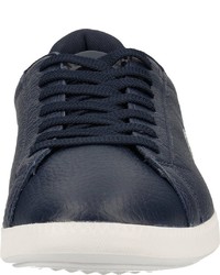 dunkelblaue Leder niedrige Sneakers von Lacoste