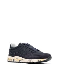 dunkelblaue Leder niedrige Sneakers von Premiata