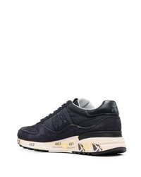 dunkelblaue Leder niedrige Sneakers von Premiata