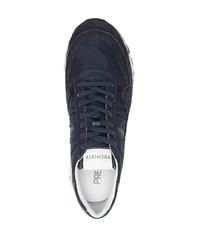 dunkelblaue Leder niedrige Sneakers von Premiata