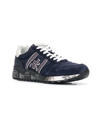 dunkelblaue Leder niedrige Sneakers von Premiata