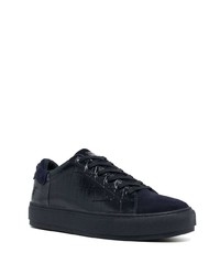 dunkelblaue Leder niedrige Sneakers von Kurt Geiger London