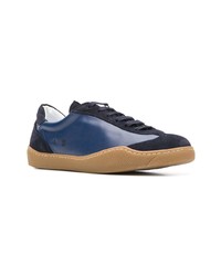 dunkelblaue Leder niedrige Sneakers von Acne Studios