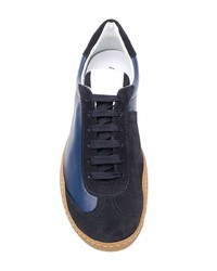 dunkelblaue Leder niedrige Sneakers von Acne Studios