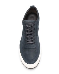dunkelblaue Leder niedrige Sneakers von Corneliani