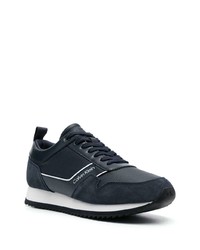 dunkelblaue Leder niedrige Sneakers von Calvin Klein