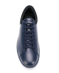 dunkelblaue Leder niedrige Sneakers von Ea7 Emporio Armani