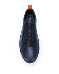 dunkelblaue Leder niedrige Sneakers von Tod's