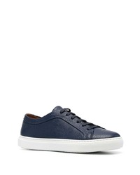 dunkelblaue Leder niedrige Sneakers von Fratelli Rossetti