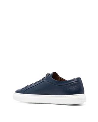 dunkelblaue Leder niedrige Sneakers von Fratelli Rossetti