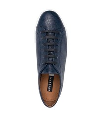 dunkelblaue Leder niedrige Sneakers von Fratelli Rossetti