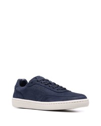 dunkelblaue Leder niedrige Sneakers von BOSS HUGO BOSS