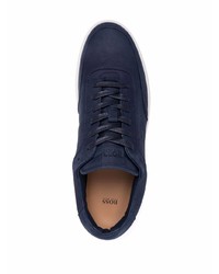 dunkelblaue Leder niedrige Sneakers von BOSS HUGO BOSS