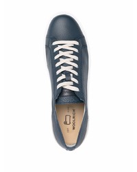 dunkelblaue Leder niedrige Sneakers von Woolrich