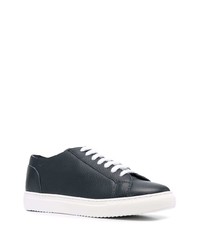 dunkelblaue Leder niedrige Sneakers von Doucal's