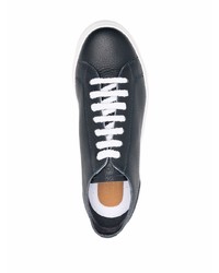 dunkelblaue Leder niedrige Sneakers von Doucal's