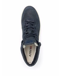 dunkelblaue Leder niedrige Sneakers von AUTRY