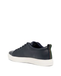 dunkelblaue Leder niedrige Sneakers von Paul Smith