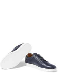 dunkelblaue Leder niedrige Sneakers von WANT Les Essentiels