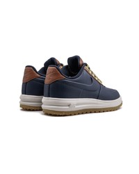 dunkelblaue Leder niedrige Sneakers von Nike